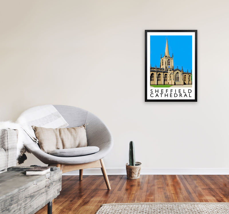 Sheffield Cathedral Art Print by Richard O'Neill A2 White Frame