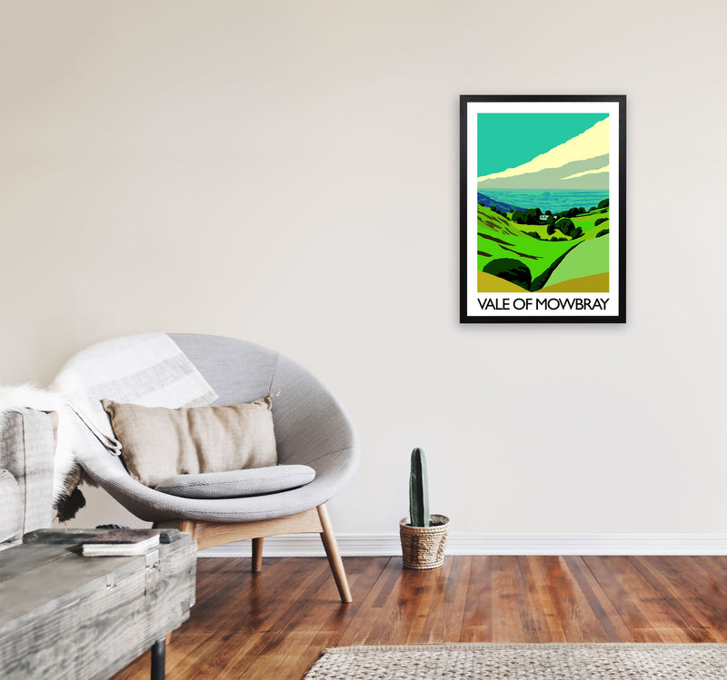 Vale Of Mowbray by Richard O'Neill Yorkshire Art Print, Vintage Travel Poster A2 White Frame