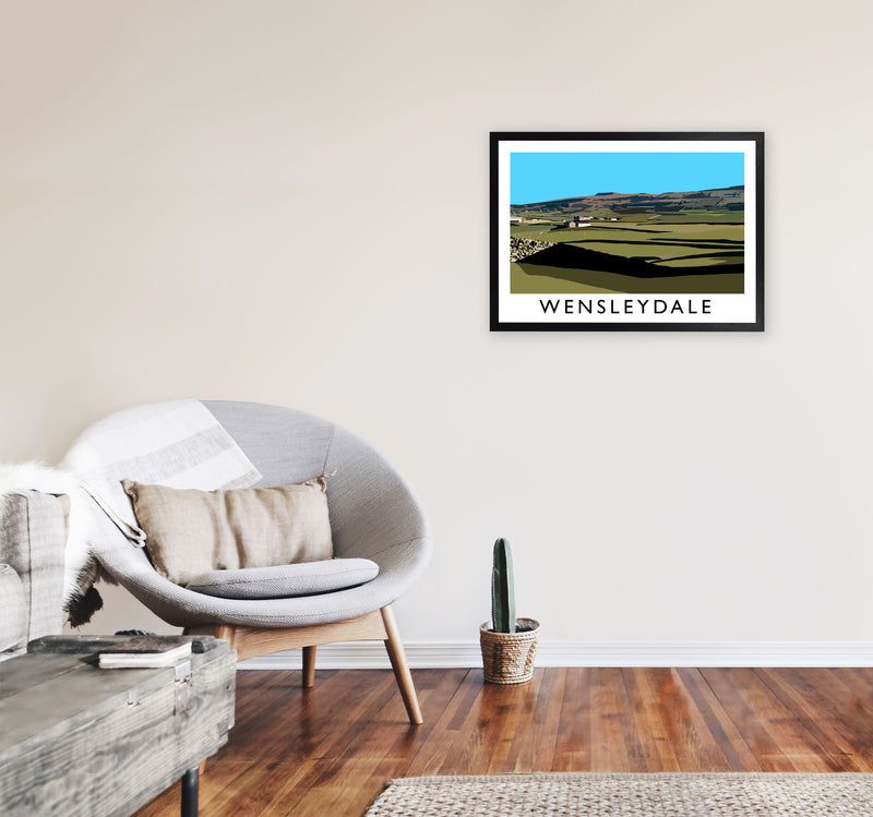 Wensleydale by Richard O'Neill Yorkshire Art Print, Vintage Travel Poster A2 White Frame