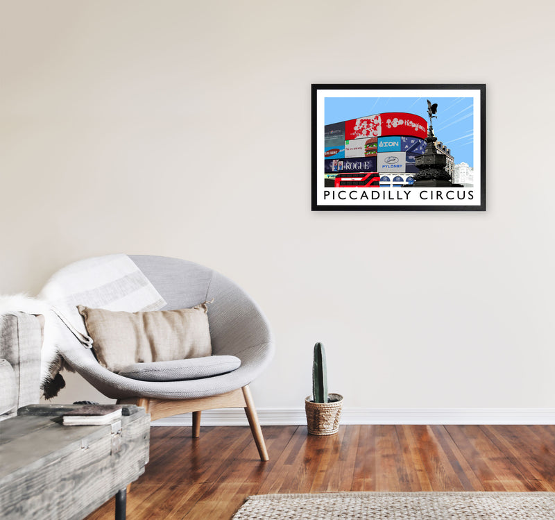 Piccadilly Circus London Art Print by Richard O'Neill A2 White Frame