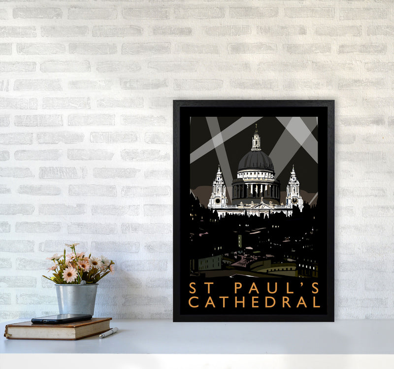 St Paul's Cathedral London Framed Digital Art Print by Richard O'Neill, Wooden Framed Wall Art A2 White Frame