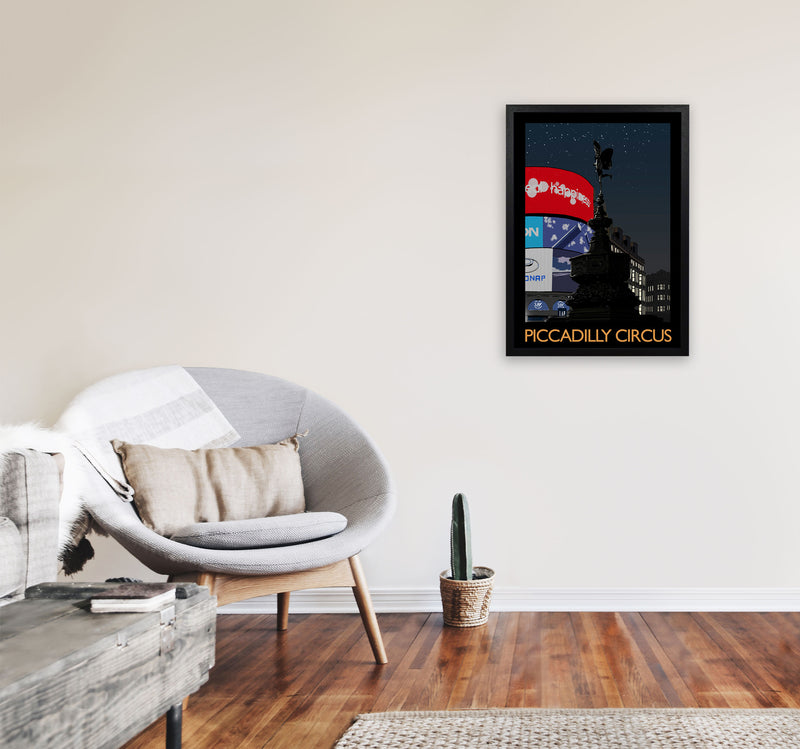 Piccadilly Circus by Richard O'Neill A2 White Frame