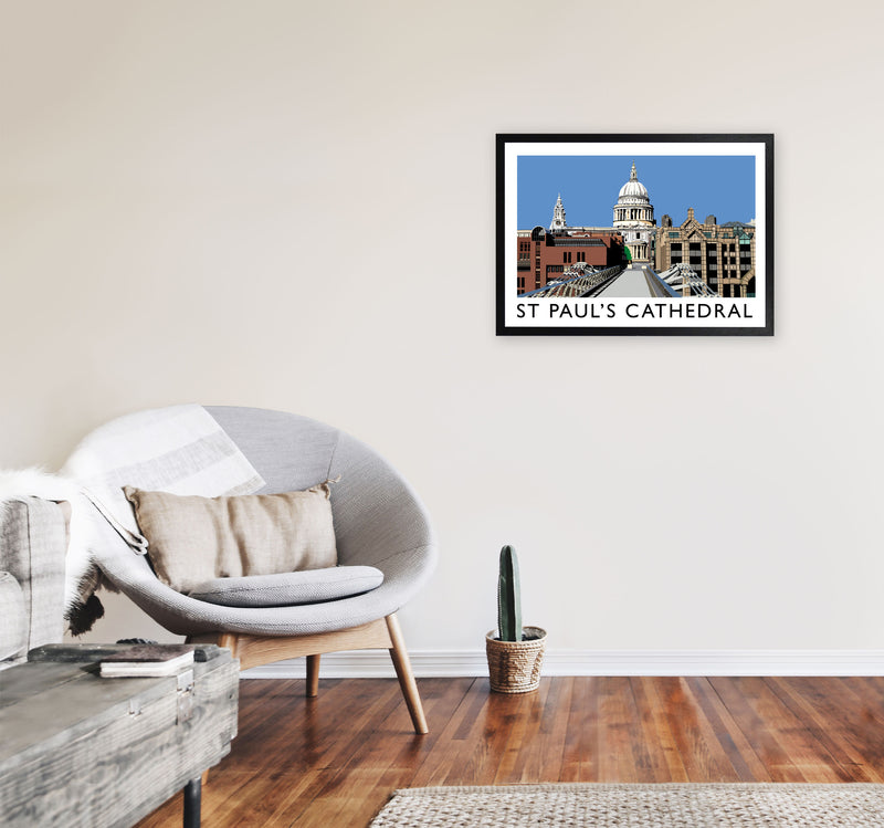 St Pauls Cathedral (Landscape) by Richard O'Neill A2 White Frame