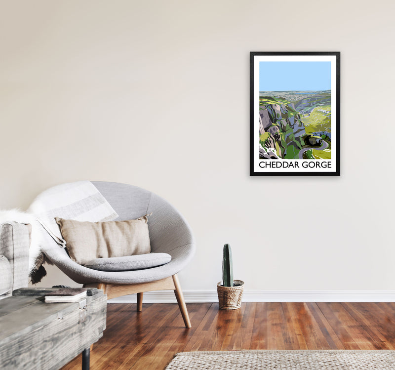 Cheddar Gorge Art Print by Richard O'Neill A2 White Frame