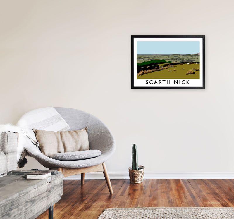 Scarth Nick by Richard O'Neill Yorkshire Art Print, Vintage Travel Poster A2 White Frame