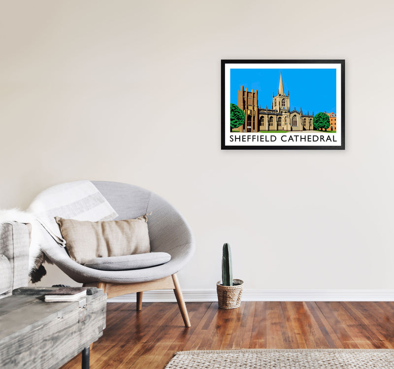 Sheffield Cathedral by Richard O'Neill Yorkshire Art Print, Travel Poster A2 White Frame