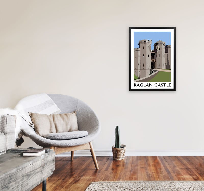 Raglan Castle by Richard O'Neill A2 White Frame