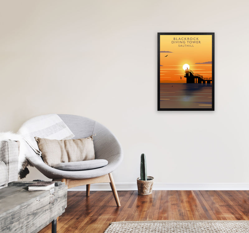 Blackrock Diving Tower (Sunset) (Portrait) by Richard O'Neill A2 White Frame