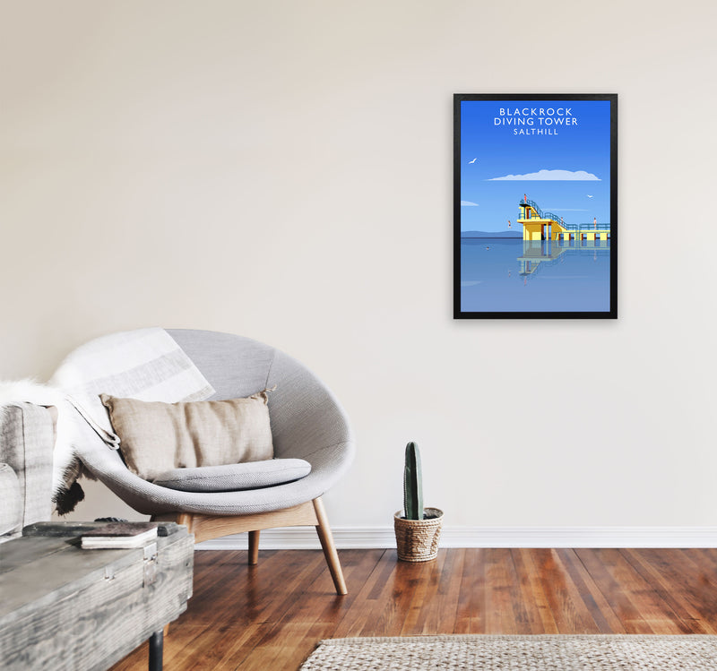 Blackrock Diving Tower (Portrait) by Richard O'Neill A2 White Frame