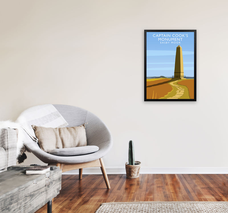 Captain Cooks Monument (Portrait) by Richard O'Neill A2 White Frame