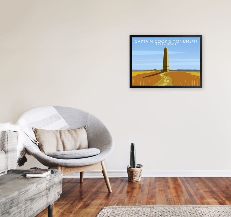 Captain Cooks Monument (Landscape) by Richard O'Neill A2 White Frame