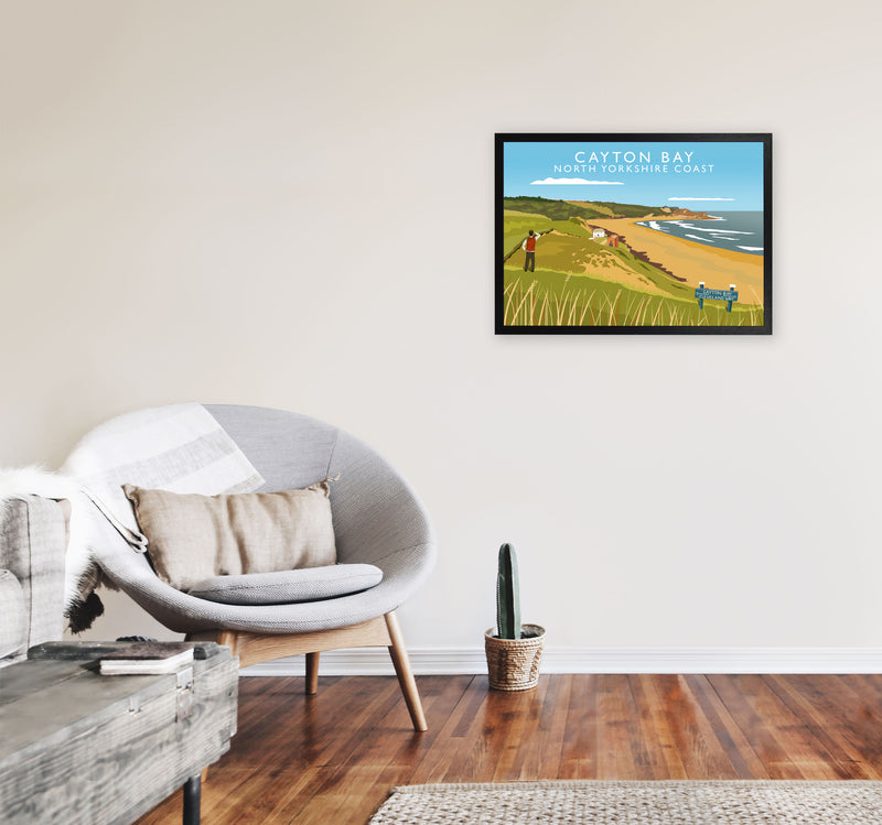 Cayton Bay North Yorkshire Coast Framed Digital Art Print by Richard O'Neill A2 White Frame