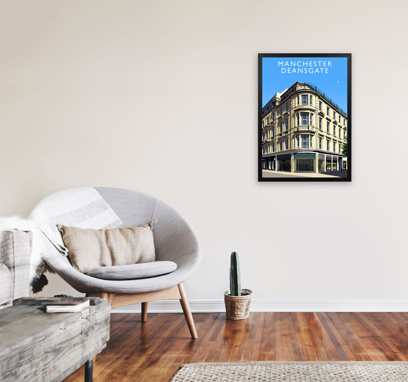 Manchester Deansgate (Portrait) by Richard O'Neill A2 White Frame