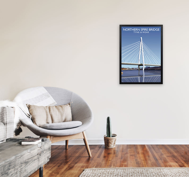 Northern Spire Bridge Tyne & Wear Framed Art Print by Richard O'Neill A2 White Frame