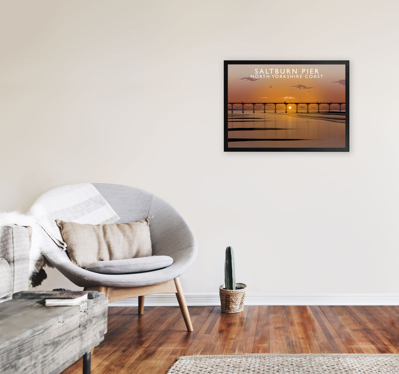 Saltburn Pier North Yorkshire Coast Art Print by Richard O'Neill A2 White Frame