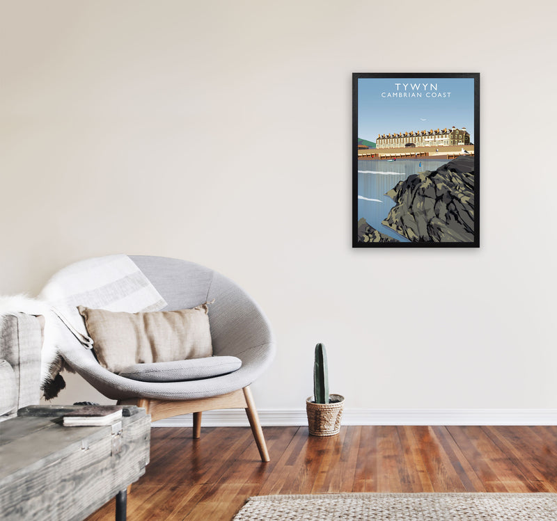 Tywyn Cambrian Coast Framed Digital Art Print by Richard O'Neill A2 White Frame