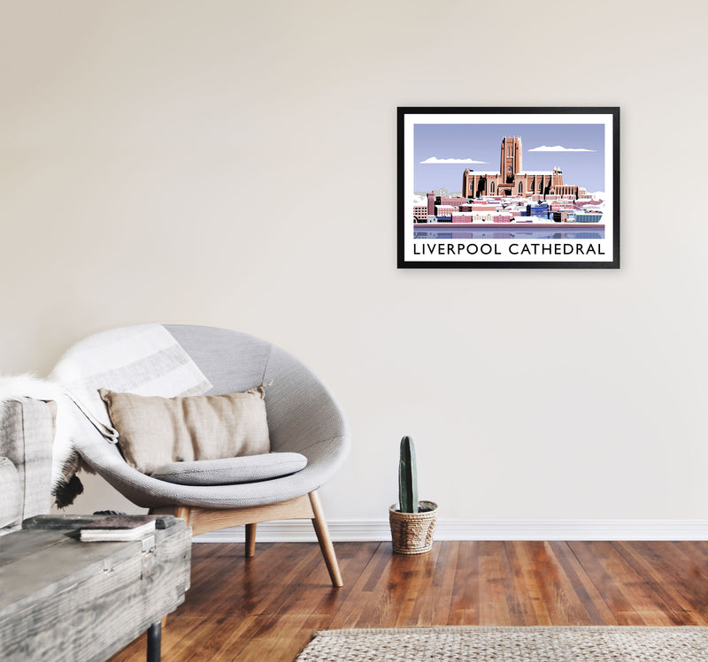 Liverpool Cathedral In Snow by Richard O'Neill A2 White Frame