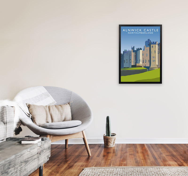 Alnwick Castle2 Portrait by Richard O'Neill A2 White Frame