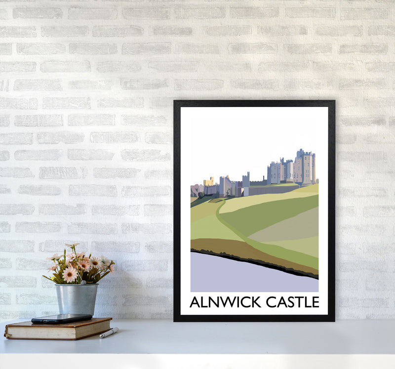Alnwick Castle Portrait by Richard O'Neill A2 White Frame
