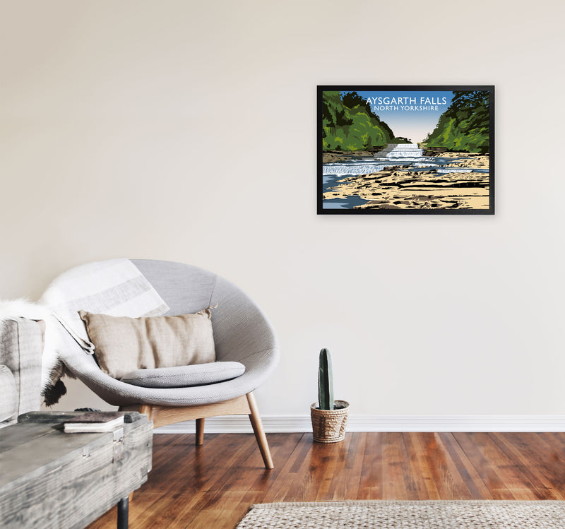 Aysgarth Falls2 by Richard O'Neill A2 White Frame
