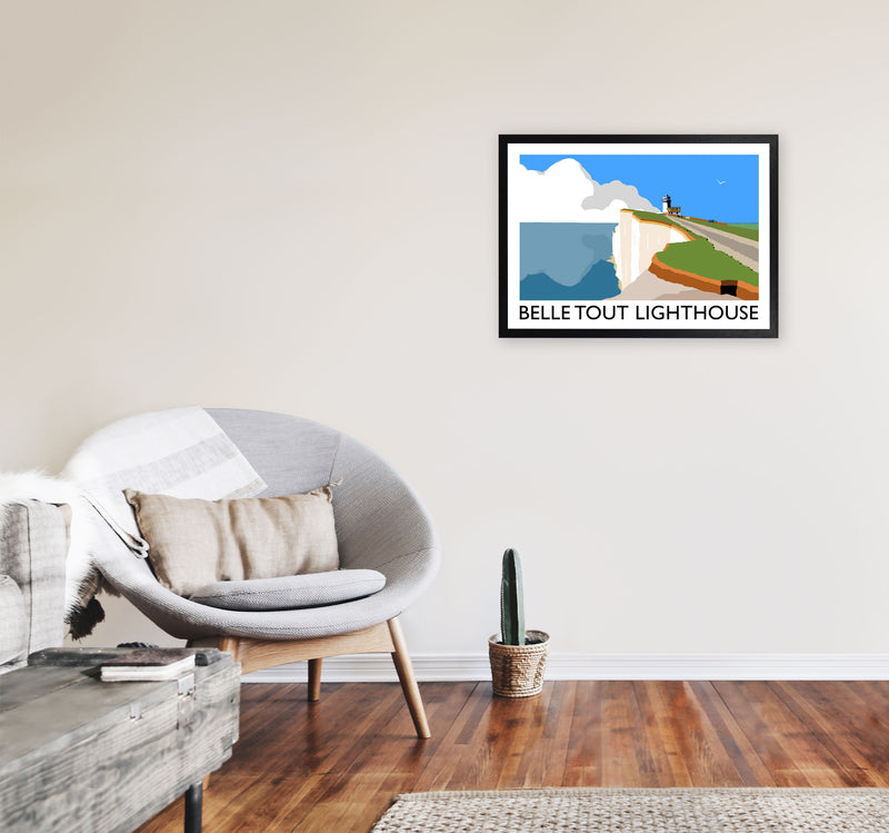Belle Tout Lighthouse by Richard O'Neill A2 White Frame