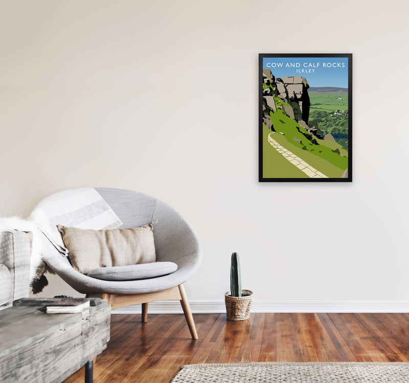 Cow And Calf Rocks Portrait by Richard O'Neill A2 White Frame