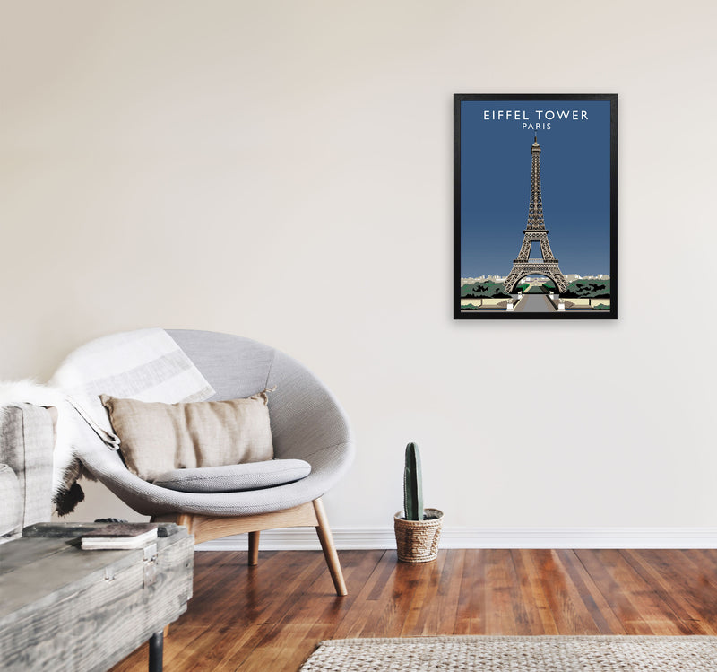 Eiffel Tower Portrait by Richard O'Neill A2 White Frame