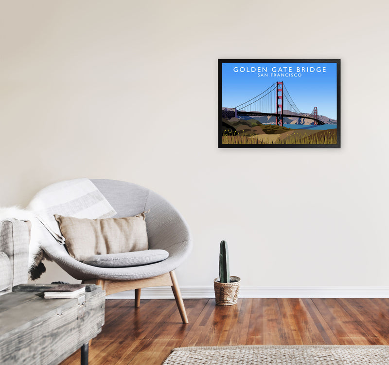 Golden Gate Bridge by Richard O'Neill A2 White Frame