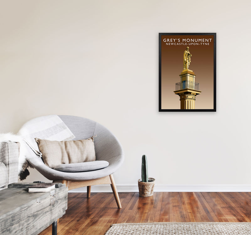 Grey's Monument by Richard O'Neill A2 White Frame