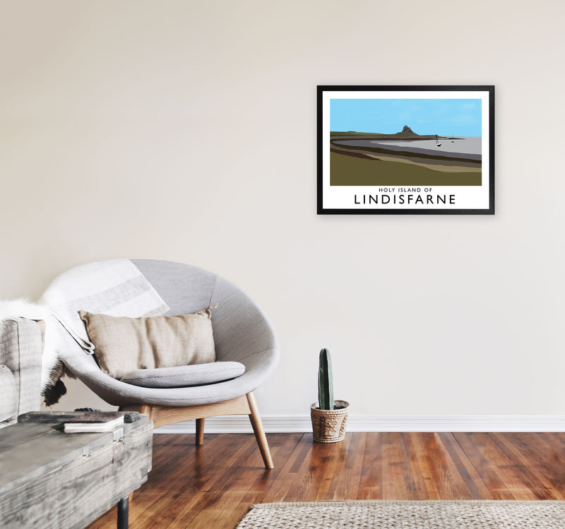 Holy Island of Lindisfarne Art Print by Richard O'Neill A2 White Frame