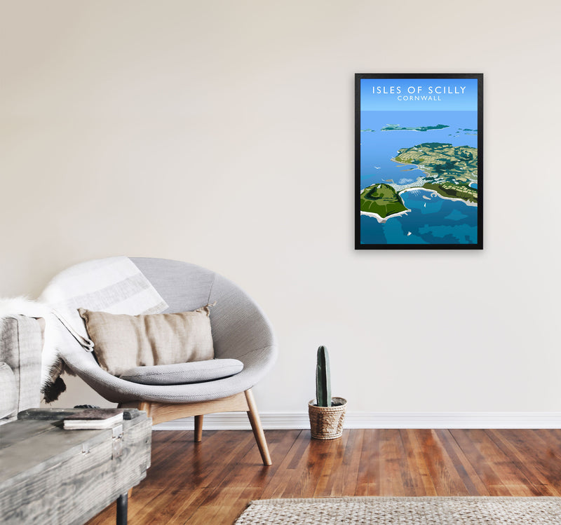 Isles of Scilly Cornwall Art Print by Richard O'Neill A2 White Frame