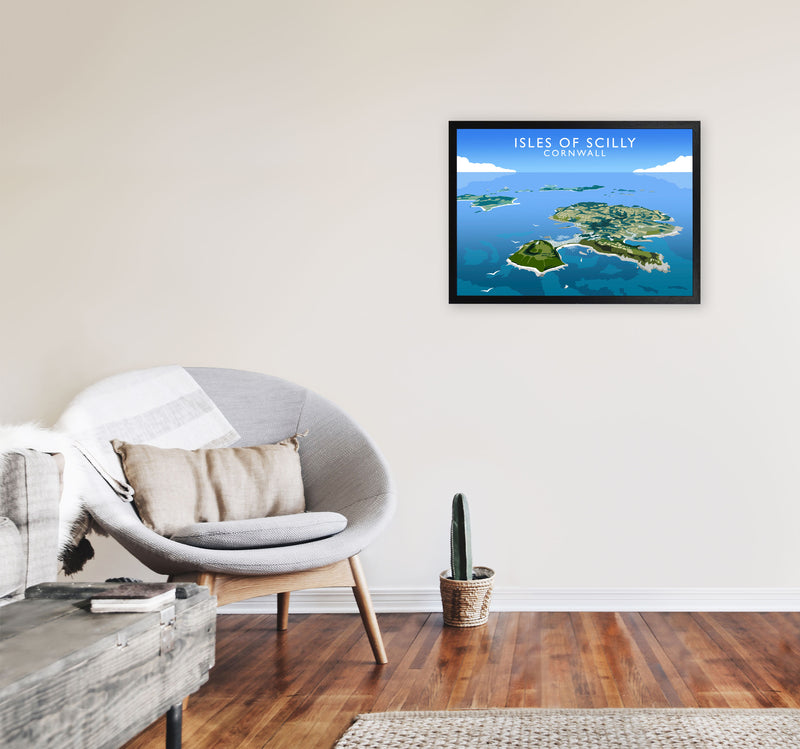 Isles of Scilly Cornwall Framed Digital Art Print by Richard O'Neill A2 White Frame
