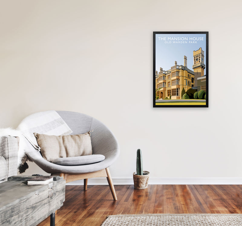The Mansion House Old Warden Park Travel Art Print by Richard O'Neill A2 White Frame