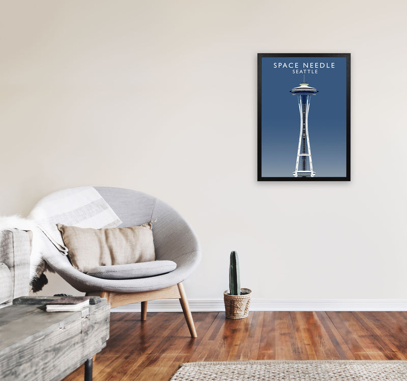 Space Needle Seattle Art Print by Richard O'Neill A2 White Frame