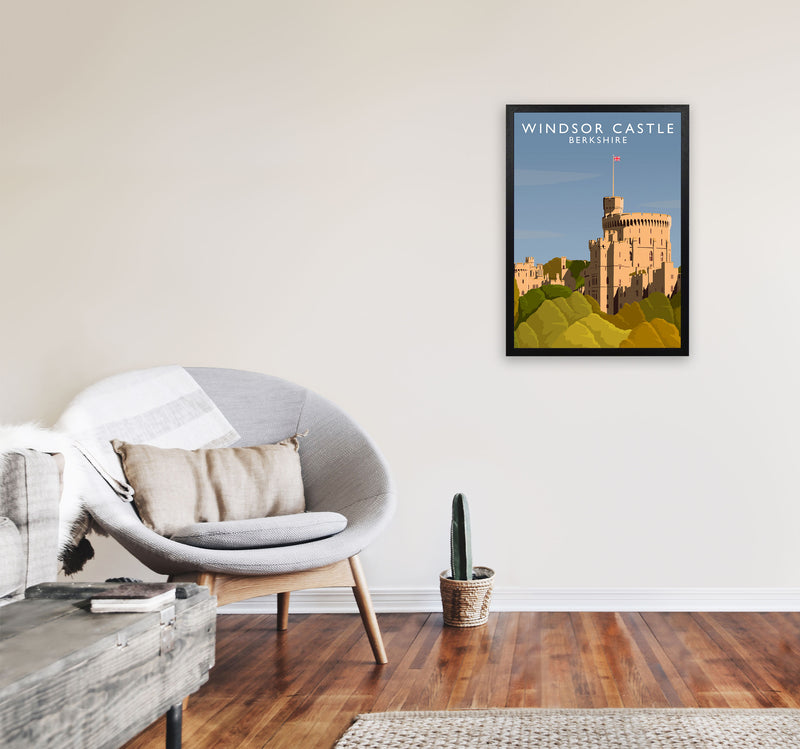 Windsor Castle Berkshire Travel Art Print by Richard O'Neill A2 White Frame