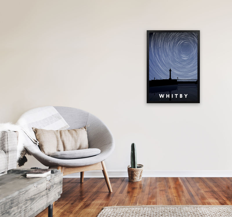 Whitby Digital Art Print by Richard O'Neill, Framed Wall Art A2 White Frame