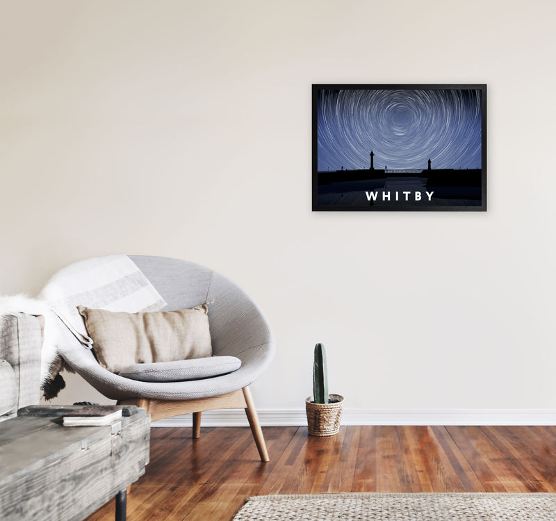 Whitby Digital Art Print by Richard O'Neill, Framed Wall Art A2 White Frame