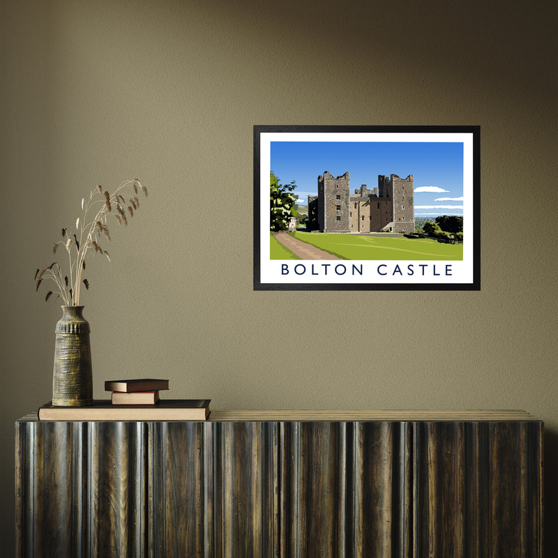 Bolton Castle 2 by Richard O'Neill A2 Black Frame