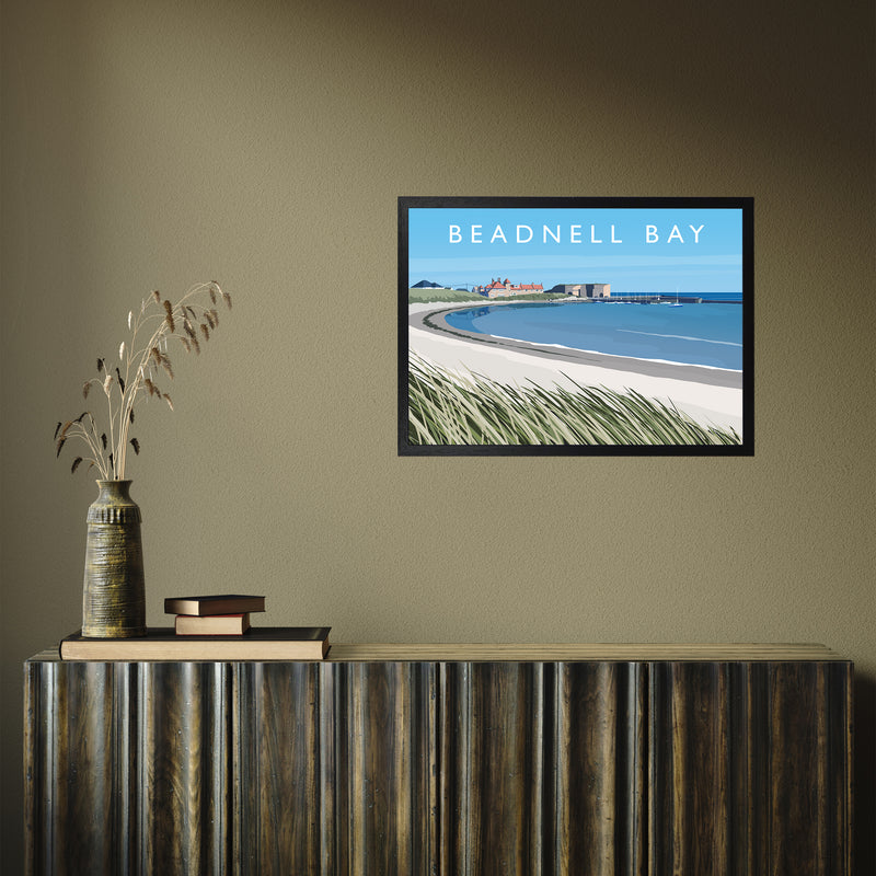 Beadnell Bay by Richard O'Neill A2 Black Frame