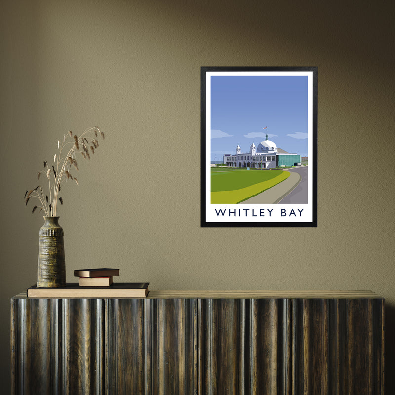 Whitley Bay portrait by Richard O'Neill A2 Black Frame
