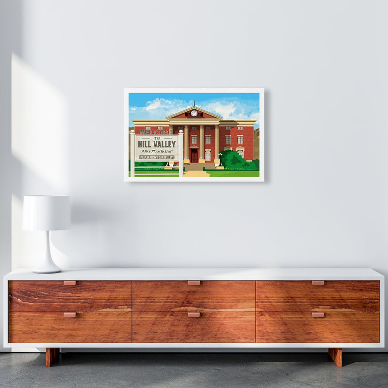 Hill Valley 1955 Revised Art Print by Richard O'Neill A2 Canvas