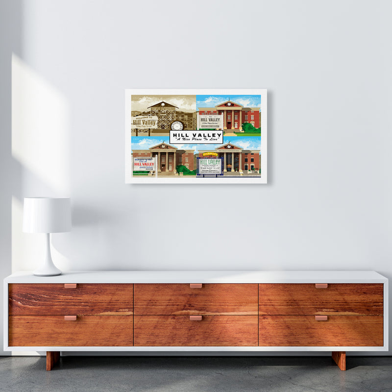 Hill Valley - A Nice Place To Live Art Print by Richard O'Neill A2 Canvas