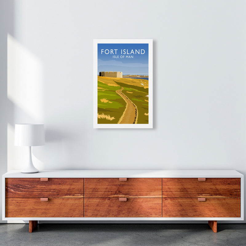 Fort Island portrait Travel Art Print by Richard O'Neill A2 Canvas