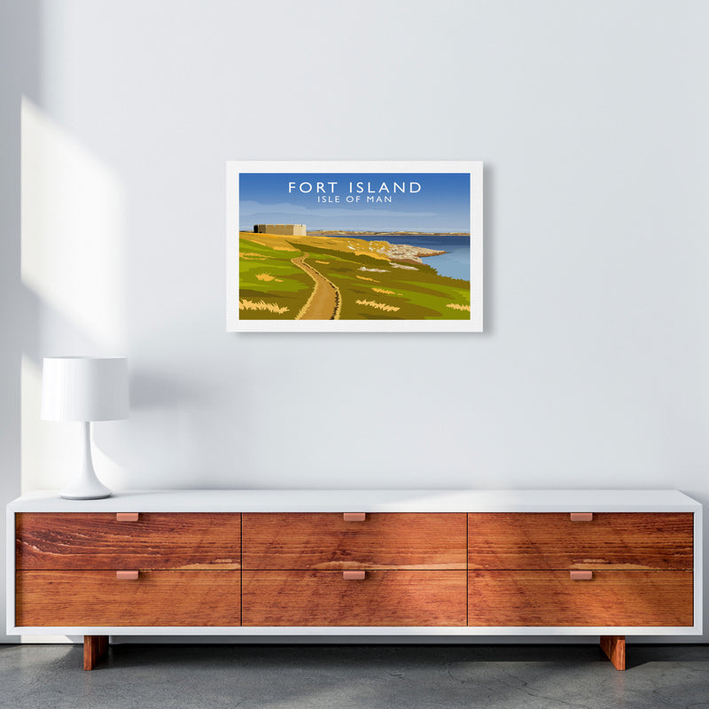 Fort Island Travel Art Print by Richard O'Neill A2 Canvas