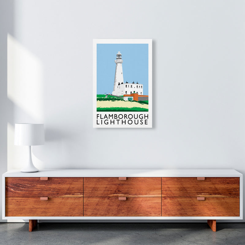 Flamborough Lighthouse Framed Digital Art Print by Richard O'Neill A2 Canvas