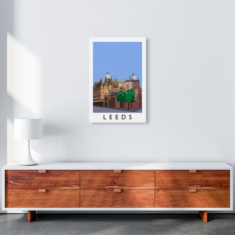 Leeds by Richard O'Neill Yorkshire Art Print, Vintage Travel Poster A2 Canvas
