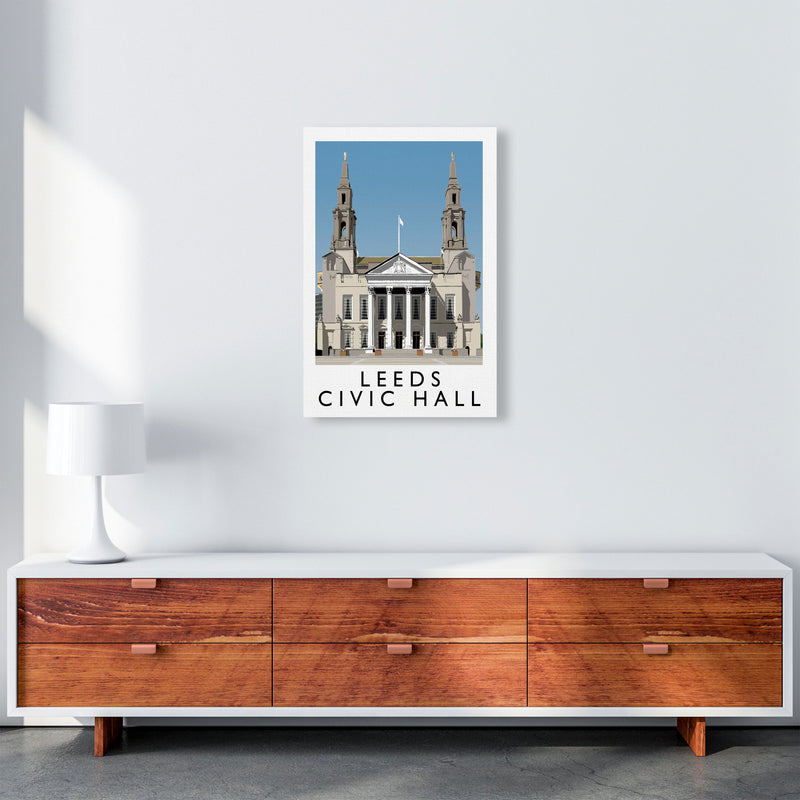 Leeds Civic Hall by Richard O'Neill Yorkshire Art Print, Vintage Travel Poster A2 Canvas