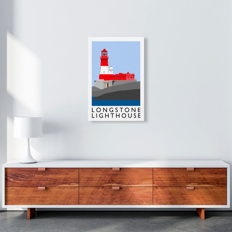 Longstone Lighthouse Framed Digital Art Print by Richard O'Neill A2 Canvas