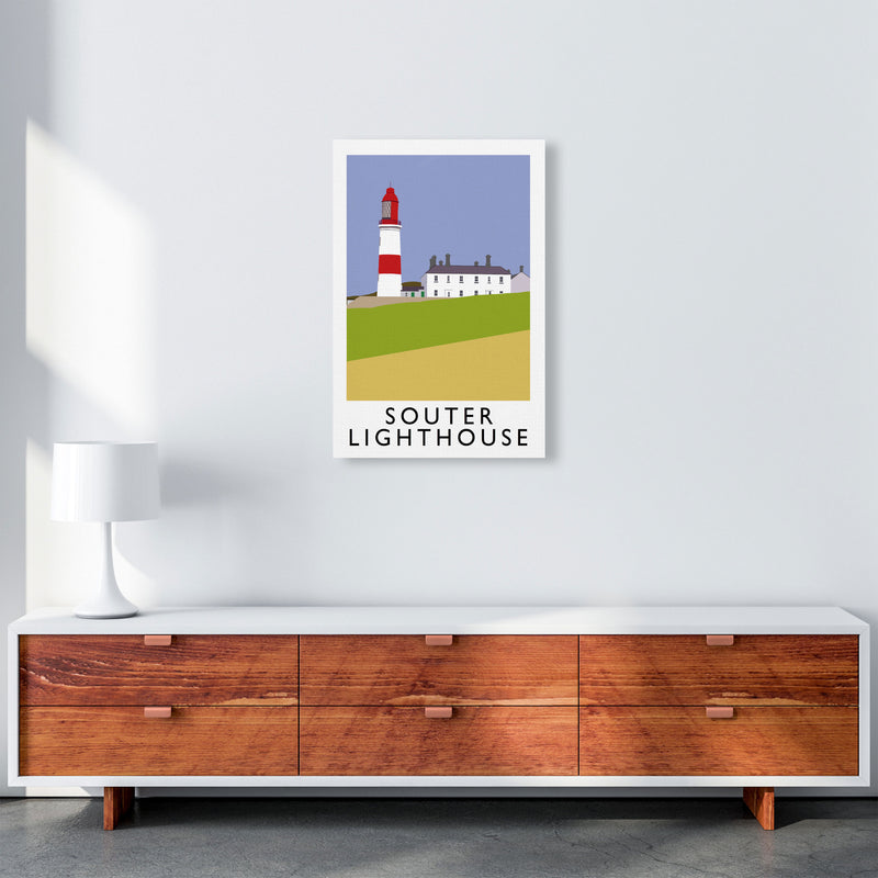 Souter Lighthouse Framed Digital Art Print by Richard O'Neill A2 Canvas