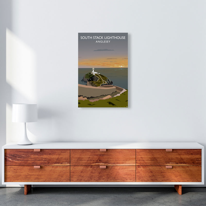 South Stack Lighthouse Anglesey Framed Digital Art Print by Richard O'Neill A2 Canvas